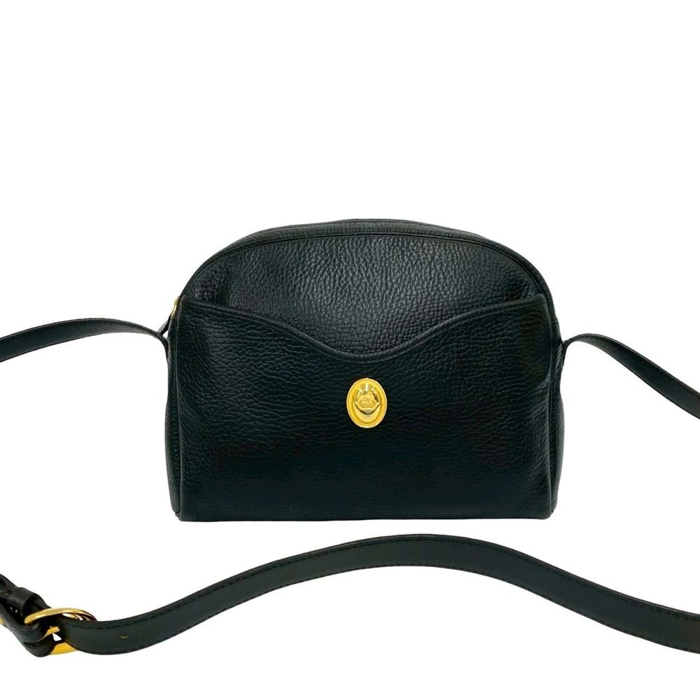 CHRISTIAN DIOR Vintage Black Leather Shoulder Bag - Picture 1 of 10